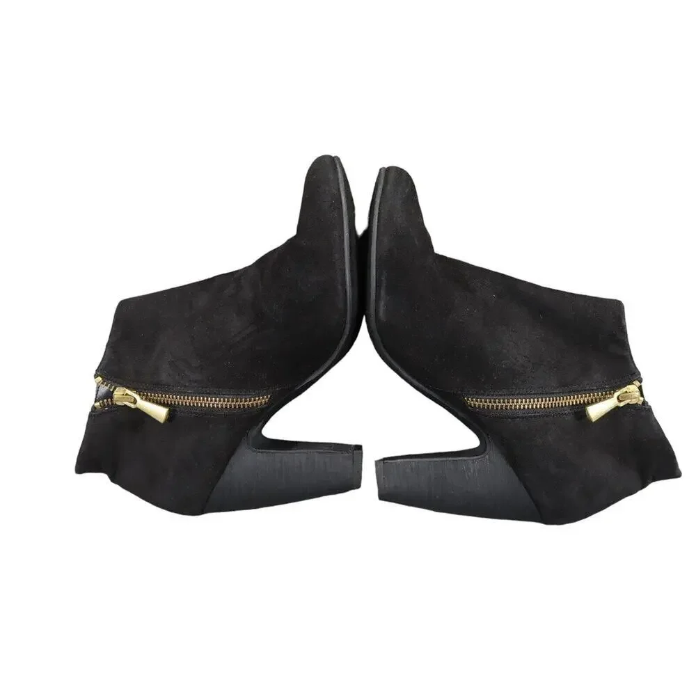 Abound Shoes Womens 7.5 Booties Fashion Classic Black Block Heel Ankle Boot Zip